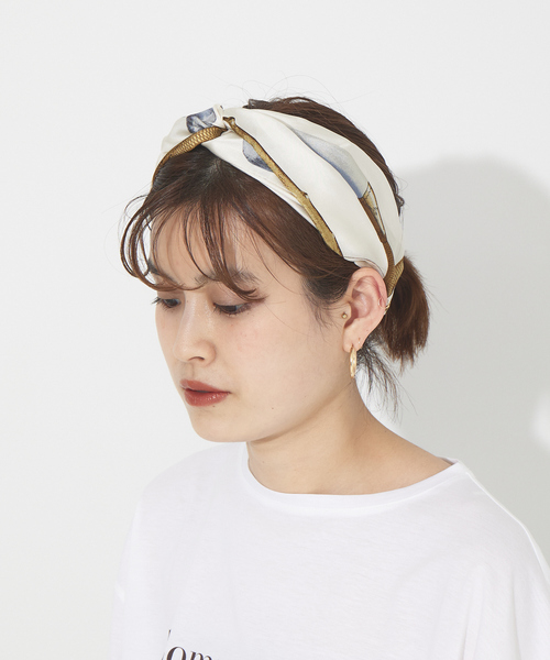 manipuri(マニプリ)の「manipuri スカーフヘアバンド(ヘアバンド・レディース・オレンジ/ブルー/ベージュ・フリー)」の14枚目の写真