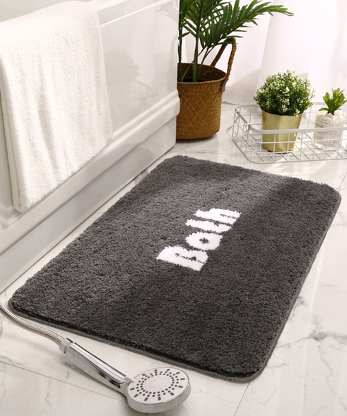 aimoha（アイモハ）の「ボタニカルミニラグマット①/玄関マット/ラグマット（ラグ/マット・レディース・ホワイト/グレー/ダークグレー/ライトグリーン/ブルー・FREE）」の3枚目の写真