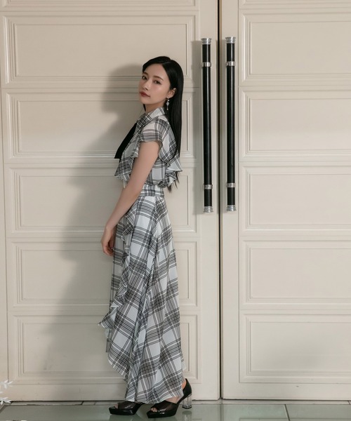 ANDGEEBEE（アンジービー）の「ラッフルフリルチェックスカート（スカート・レディース・ホワイト/ブラック・MEDIUM）」の13枚目の写真