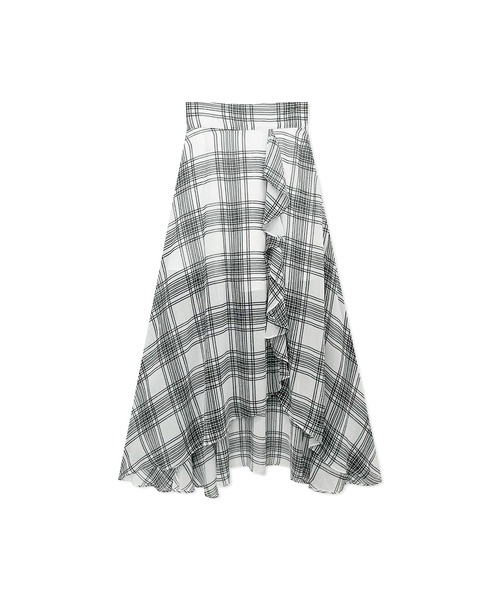 ANDGEEBEE（アンジービー）の「ラッフルフリルチェックスカート（スカート・レディース・ホワイト/ブラック・MEDIUM）」の5枚目の写真