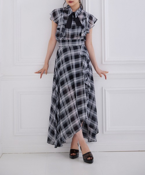 ANDGEEBEE（アンジービー）の「ラッフルフリルチェックスカート（スカート・レディース・ホワイト/ブラック・MEDIUM）」の8枚目の写真