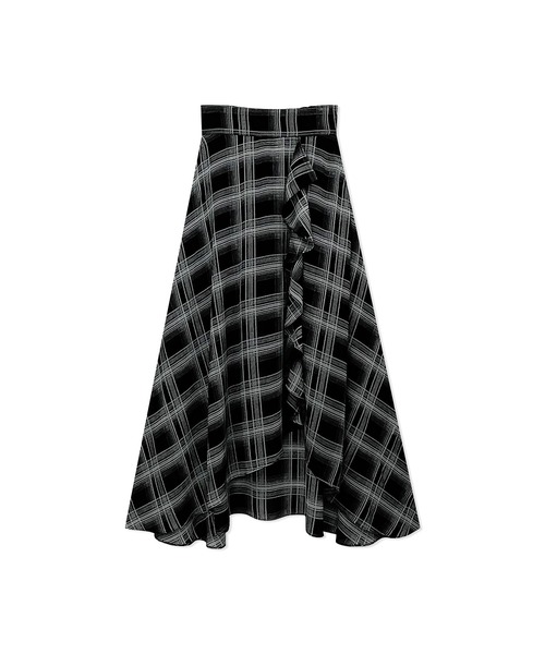 ANDGEEBEE（アンジービー）の「ラッフルフリルチェックスカート（スカート・レディース・ホワイト/ブラック・MEDIUM）」の16枚目の写真