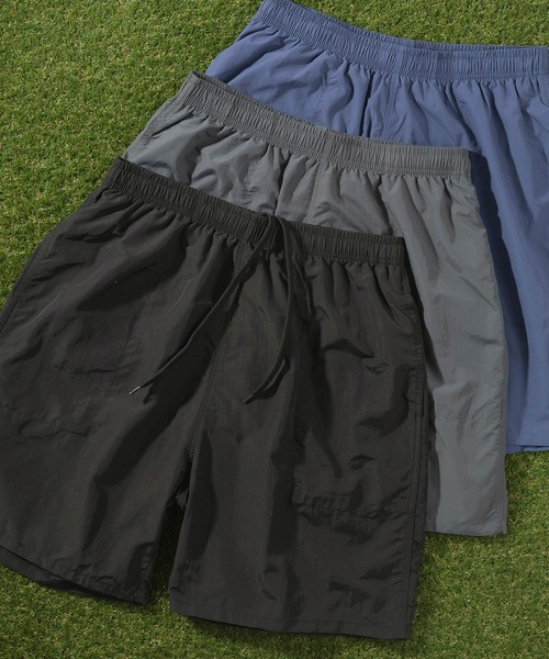 make a ray!(メイク ア レイ!)の「ナイロン バギーショーツ/ 無地ハーフパンツ/【マルチカラー】/全9色(その他パンツ・メンズ・グリーン/チャコールグレー/ブラック/パープル/オリーブ/イエロー/ベージュ/オレンジ/ブルー・L/M/XL)」の2枚目の写真