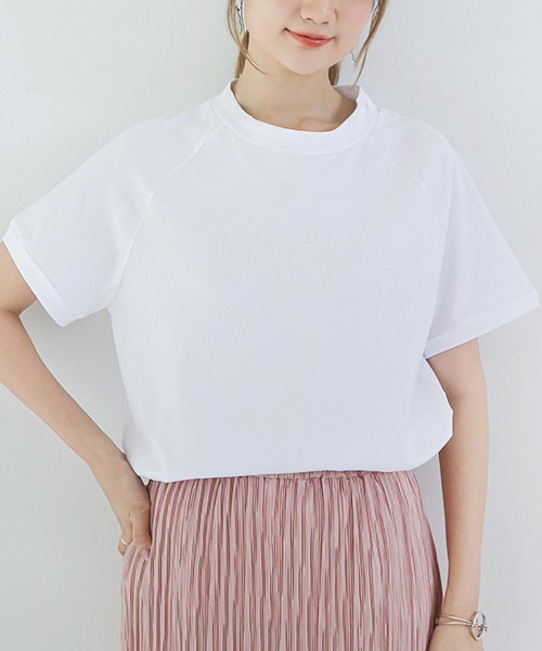 Doux Belle(ドゥーベル)の「ベーシックボクシーコットンTシャツ(Tシャツ/カットソー・レディース・ホワイト/ライトブルー/ブラック/ダークブラウン/ベージュ/ライトブラウン・MEDIUM)」の2枚目の写真