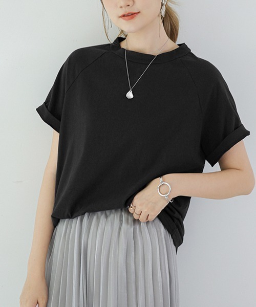 Doux Belle(ドゥーベル)の「ベーシックボクシーコットンTシャツ(Tシャツ/カットソー・レディース・ホワイト/ライトブルー/ブラック/ダークブラウン/ベージュ/ライトブラウン・MEDIUM)」の3枚目の写真