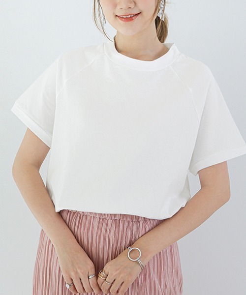 Doux Belle(ドゥーベル)の「ベーシックボクシーコットンTシャツ(Tシャツ/カットソー・レディース・ホワイト/ライトブルー/ブラック/ダークブラウン/ベージュ/ライトブラウン・MEDIUM)」の7枚目の写真
