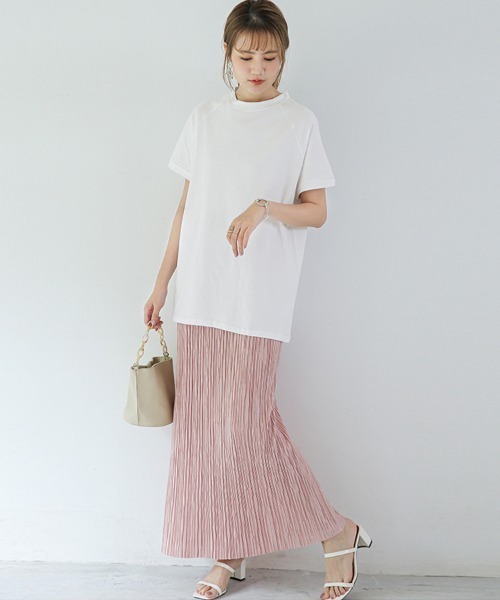Doux Belle(ドゥーベル)の「ベーシックボクシーコットンTシャツ(Tシャツ/カットソー・レディース・ホワイト/ライトブルー/ブラック/ダークブラウン/ベージュ/ライトブラウン・MEDIUM)」の8枚目の写真