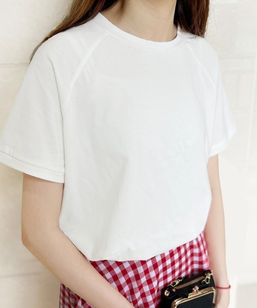 Doux Belle(ドゥーベル)の「ベーシックボクシーコットンTシャツ(Tシャツ/カットソー・レディース・ホワイト/ライトブルー/ブラック/ダークブラウン/ベージュ/ライトブラウン・MEDIUM)」の11枚目の写真