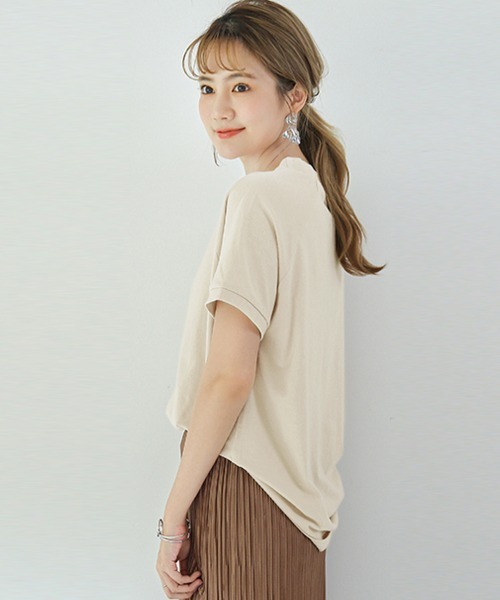 Doux Belle(ドゥーベル)の「ベーシックボクシーコットンTシャツ(Tシャツ/カットソー・レディース・ホワイト/ライトブルー/ブラック/ダークブラウン/ベージュ/ライトブラウン・MEDIUM)」の15枚目の写真