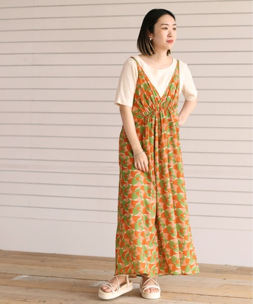 cepo（セポ）の「ジオメトリック柄キャミワンピース（ワンピース・レディース・オレンジ/ブルー・M）」の15枚目の写真