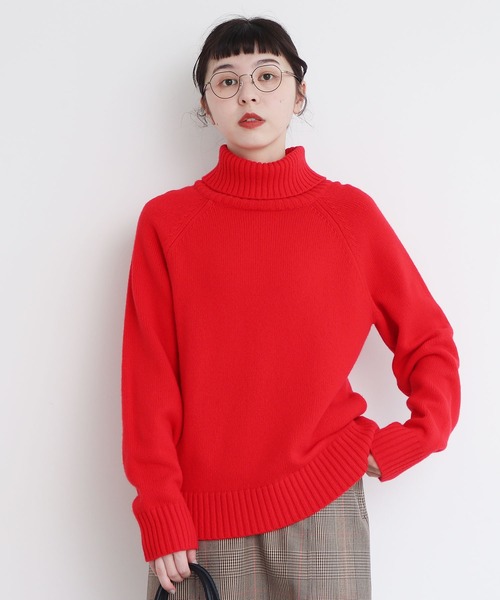 CHILD WOMAN（チャイルドウーマン）の「Extrafine merino wool 5GGタートルネックプルオーバー（ニット/セーター・レディース・アイボリー/オレンジ/ネイビー/イエロー/グリーン/ピンク/レッド/ブルー/ブラウン・FREE）」の8枚目の写真