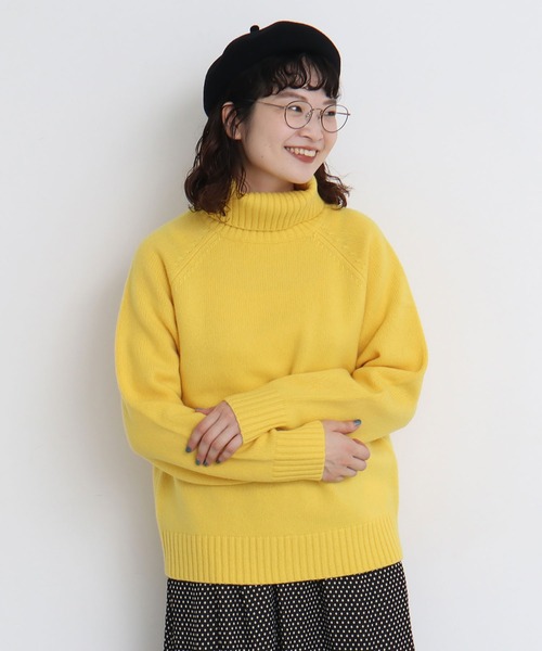 CHILD WOMAN（チャイルドウーマン）の「Extrafine merino wool 5GGタートルネックプルオーバー（ニット/セーター・レディース・アイボリー/オレンジ/ネイビー/イエロー/グリーン/ピンク/レッド/ブルー/ブラウン・FREE）」の7枚目の写真