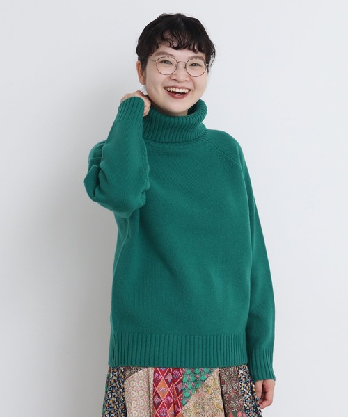 CHILD WOMAN（チャイルドウーマン）の「Extrafine merino wool 5GGタートルネックプルオーバー（ニット/セーター・レディース・アイボリー/オレンジ/ネイビー/イエロー/グリーン/ピンク/レッド/ブルー/ブラウン・FREE）」の4枚目の写真