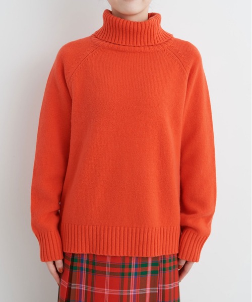 CHILD WOMAN（チャイルドウーマン）の「Extrafine merino wool 5GGタートルネックプルオーバー（ニット/セーター・レディース・アイボリー/オレンジ/ネイビー/イエロー/グリーン/ピンク/レッド/ブルー/ブラウン・FREE）」の13枚目の写真