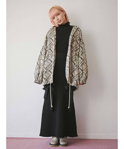 merry jenny（メリージェニー）の「ribbon ribbon knit skirt（スカート・レディース・ブラック/アイボリー/レッド・FREE）」の17枚目の写真