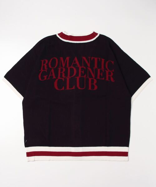 ROMANTIC CROWN（ロマンティッククラウン）の「A'GEM/9 × .kom『ROMANTIC CROWN/ロマンティッククラウン』RECENT LOGO HALF CARDIGAN/リーセントロゴ 半袖 カーディガン（カーディガン/ボレロ・メンズ・ライトグレー/ネイビー・L）」の16枚目の写真