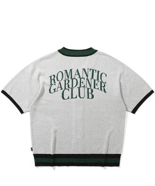 ROMANTIC CROWN（ロマンティッククラウン）の「A'GEM/9 × .kom『ROMANTIC CROWN/ロマンティッククラウン』RECENT LOGO HALF CARDIGAN/リーセントロゴ 半袖 カーディガン（カーディガン/ボレロ・メンズ・ライトグレー/ネイビー・L）」の10枚目の写真