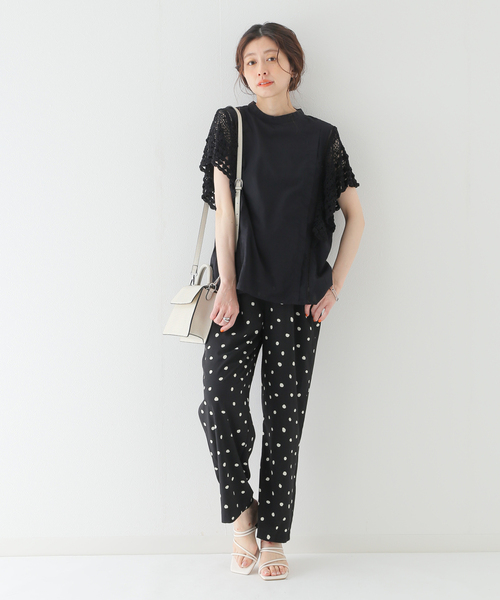 B.C STOCK(ベーセーストック)の「ニットフリルブラウス(シャツ/ブラウス・レディース・ブラック/アイボリー/パープル・FREE)」の7枚目の写真