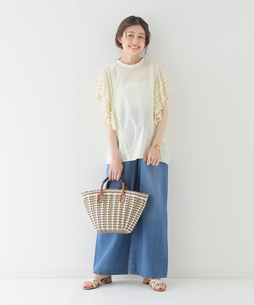 B.C STOCK(ベーセーストック)の「ニットフリルブラウス(シャツ/ブラウス・レディース・ブラック/アイボリー/パープル・FREE)」の10枚目の写真