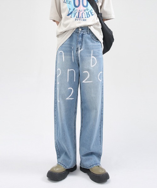 Ressaca(レサーカ)の「レターペイントワイドルーズデニム(デニムパンツ・メンズ・ブルー・XL/L/M/S)」の5枚目の写真