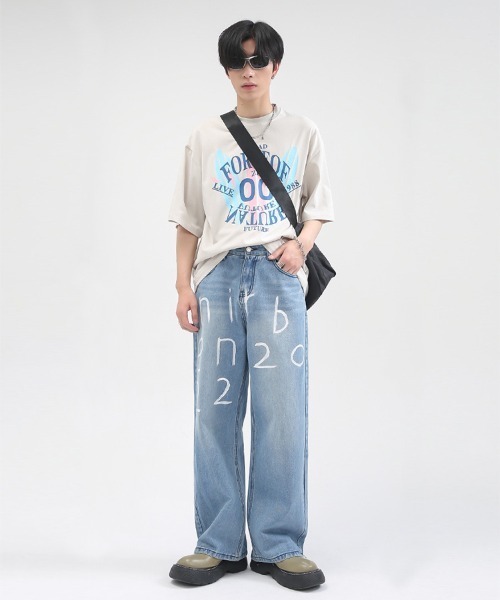 Ressaca(レサーカ)の「レターペイントワイドルーズデニム(デニムパンツ・メンズ・ブルー・XL/L/M/S)」の12枚目の写真