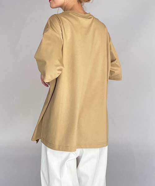 PICCIN（ピッチン）の「ロゴビッグTシャツ（Tシャツ/カットソー・レディース・ベージュ/カーキ/ブルーグレー・M）」の21枚目の写真