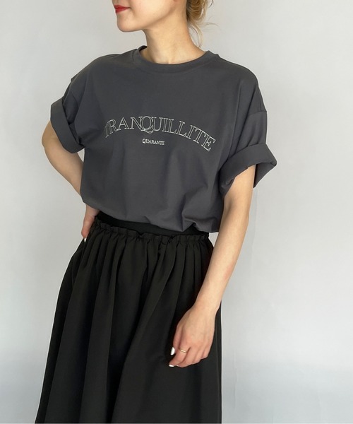 PICCIN（ピッチン）の「ロゴビッグTシャツ（Tシャツ/カットソー・レディース・ベージュ/カーキ/ブルーグレー・M）」の14枚目の写真