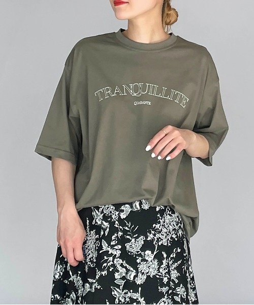 PICCIN（ピッチン）の「ロゴビッグTシャツ（Tシャツ/カットソー・レディース・ベージュ/カーキ/ブルーグレー・M）」の22枚目の写真