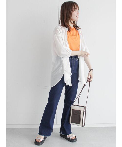 ehka sopo（エヘカソポ）の「シアーギャザーチュニックシャツ（シャツ/ブラウス・レディース・オフホワイト/ピンク/グリーン・ﾌﾘ-）」の14枚目の写真