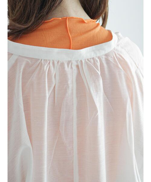 ehka sopo（エヘカソポ）の「シアーギャザーチュニックシャツ（シャツ/ブラウス・レディース・オフホワイト/ピンク/グリーン・ﾌﾘ-）」の21枚目の写真