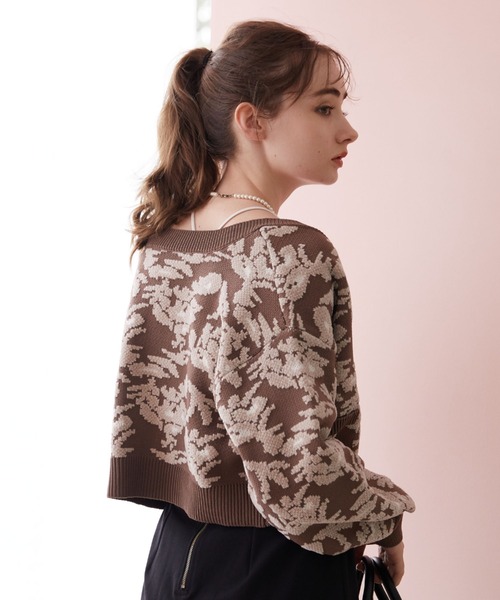 archives(アルシーヴ)の「フラワーJQ ニットカーディガン(カーディガン/ボレロ・レディース・アイボリー/ブラック/ブラウン・MEDIUM)」の16枚目の写真