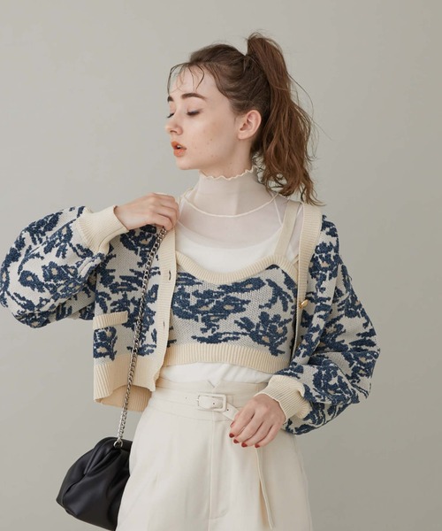 archives(アルシーヴ)の「フラワーJQ ニットカーディガン(カーディガン/ボレロ・レディース・アイボリー/ブラック/ブラウン・MEDIUM)」の21枚目の写真