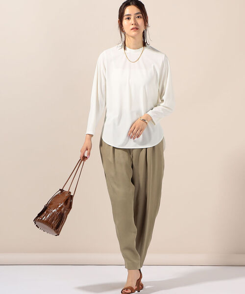 NOLLEY’S(ノーリーズ)の「リヨセルツイルチノ風テーパードパンツ(その他パンツ・レディース・ベージュ/ネイビー・40/38/36)」の14枚目の写真