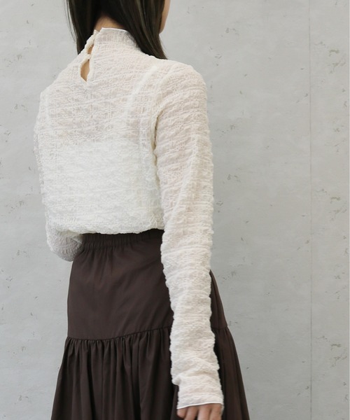 Per sist ence(パーシエンス)の「シアークラッシュジョーゼットハイネックプルオーバー(Tシャツ/カットソー・レディース・パープル/ピンク/ブラック/アイボリー・FREE)」の17枚目の写真