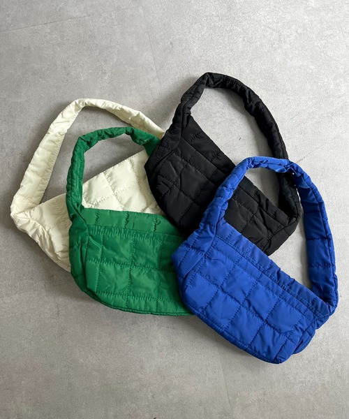 prose verse（プロズヴェール）の「キルティングナイロンショルダー（ハンドバッグ・レディース・オフホワイト/ブラック/グリーン/ブルー・ﾌﾘ-）」の3枚目の写真
