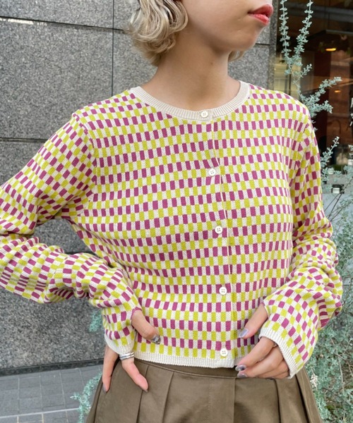 セール 2wayチェックジャガードクロップドニット ニット セーター Ciaopanic チャオパニック のファッション通販 Zozotown