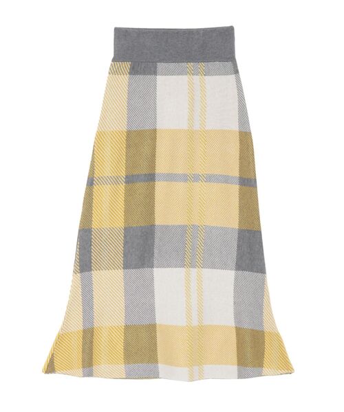 LAGUNAMOON（ラグナムーン）の「ワイドチェックマーメイドスカート（スカート・レディース・イエロー/パープル/ベージュ・SMALL/MEDIUM）」の3枚目の写真