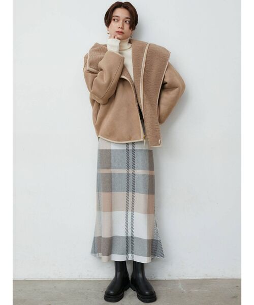 LAGUNAMOON（ラグナムーン）の「ワイドチェックマーメイドスカート（スカート・レディース・イエロー/パープル/ベージュ・SMALL/MEDIUM）」の19枚目の写真