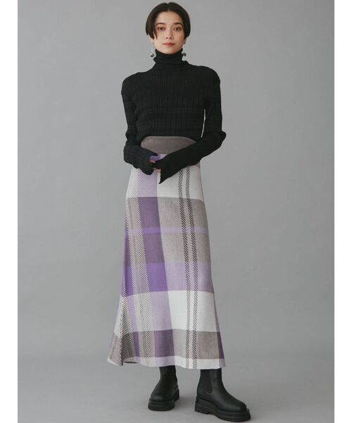 LAGUNAMOON（ラグナムーン）の「ワイドチェックマーメイドスカート（スカート・レディース・イエロー/パープル/ベージュ・SMALL/MEDIUM）」の20枚目の写真