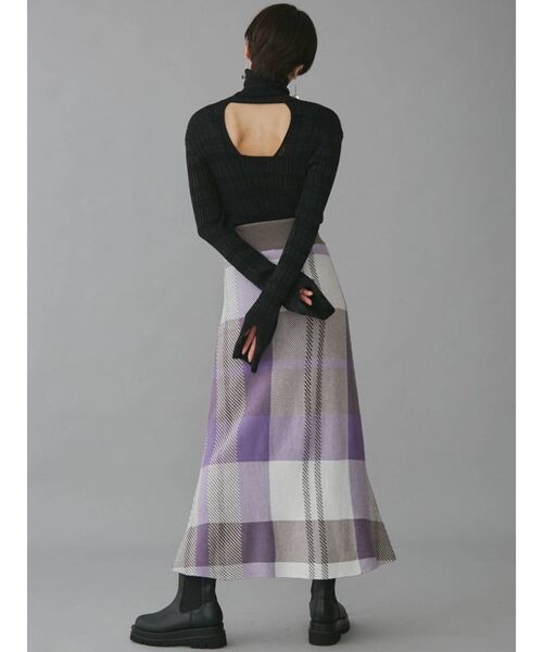 LAGUNAMOON（ラグナムーン）の「ワイドチェックマーメイドスカート（スカート・レディース・イエロー/パープル/ベージュ・SMALL/MEDIUM）」の21枚目の写真