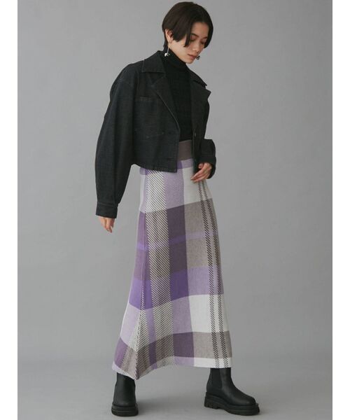 LAGUNAMOON（ラグナムーン）の「ワイドチェックマーメイドスカート（スカート・レディース・イエロー/パープル/ベージュ・SMALL/MEDIUM）」の22枚目の写真