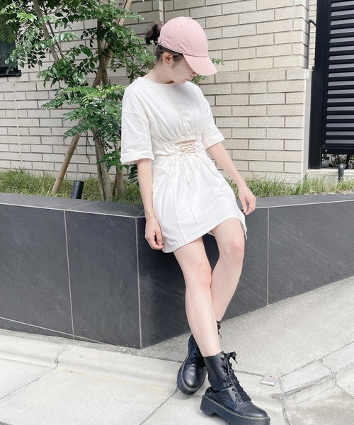 lilLilly（リルリリー）の「2wayレースアップワンピース（ワンピース・レディース・ホワイト/レッド/ブルー/ブラック・FREE）」の10枚目の写真