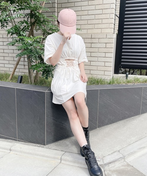 lilLilly（リルリリー）の「2wayレースアップワンピース（ワンピース・レディース・ホワイト/レッド/ブルー/ブラック・FREE）」の11枚目の写真