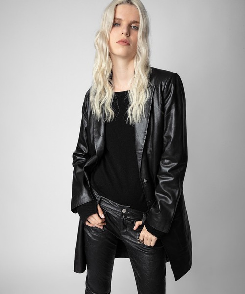 ZADIG&VOLTAIRE(ザディグ エ ヴォルテール)の「MONARQUE CUIR LISSE(チェスターコート・レディース・ブラック・XS/S/L/M)」の2枚目の写真