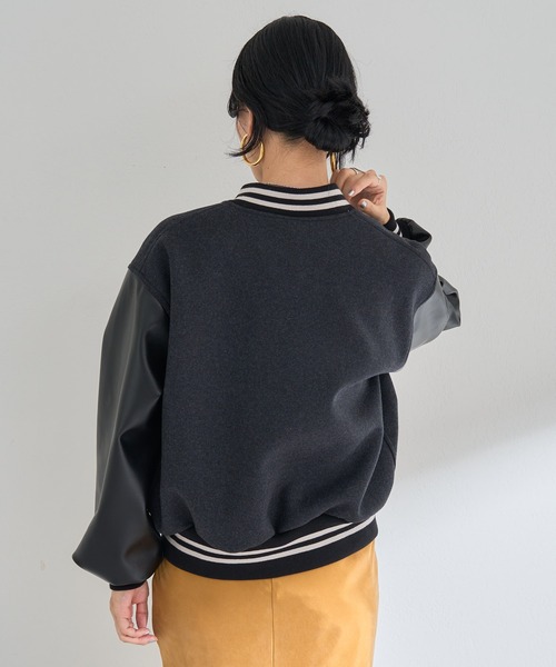 SHENERY（シーナリー）の「メルトン×フェイクレザースタジャン