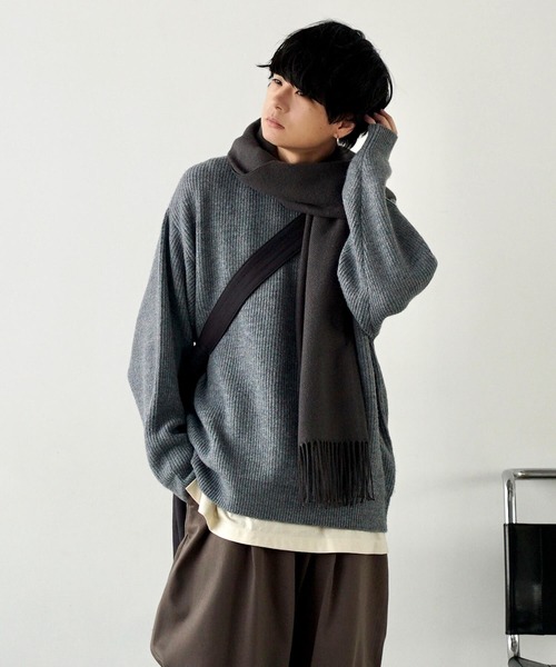 【未使用品】リドム LIDNM ストール WYM LIDNM マフラー CASHMERE BLEND SOFT STOLE メンズ