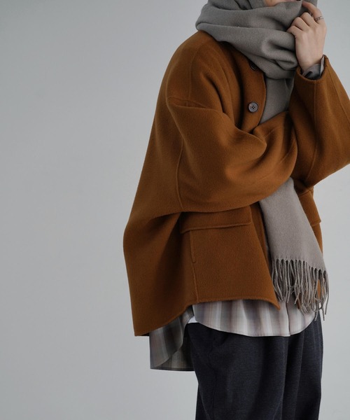 WYM LIDNM（ウィム バイ リドム）の「CASHMERE BLEND SOFT STOLE（マフラー・メンズ・ダークグリーン/チャコール/モカ/ライトグレー/ダークブルー/アッシュブラウン/ライトブラウン・FREE）」の18枚目の写真