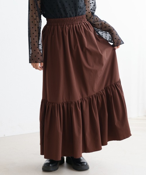 ZAKKA-BOX（ザッカボックス）の「ティアードロングスカート（スカート・レディース・ブラウン/カーキ/ブラック・FREE）」の5枚目の写真
