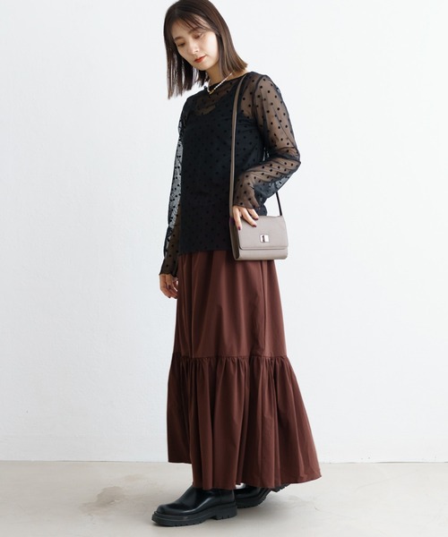 ZAKKA-BOX（ザッカボックス）の「ティアードロングスカート（スカート・レディース・ブラウン/カーキ/ブラック・FREE）」の7枚目の写真