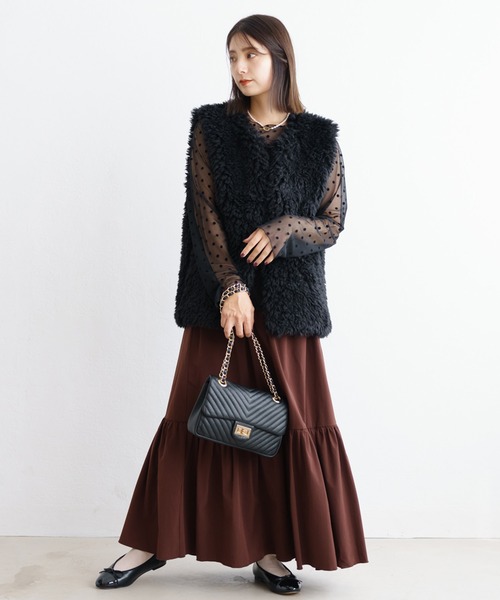 ZAKKA-BOX（ザッカボックス）の「ティアードロングスカート（スカート・レディース・ブラウン/カーキ/ブラック・FREE）」の8枚目の写真